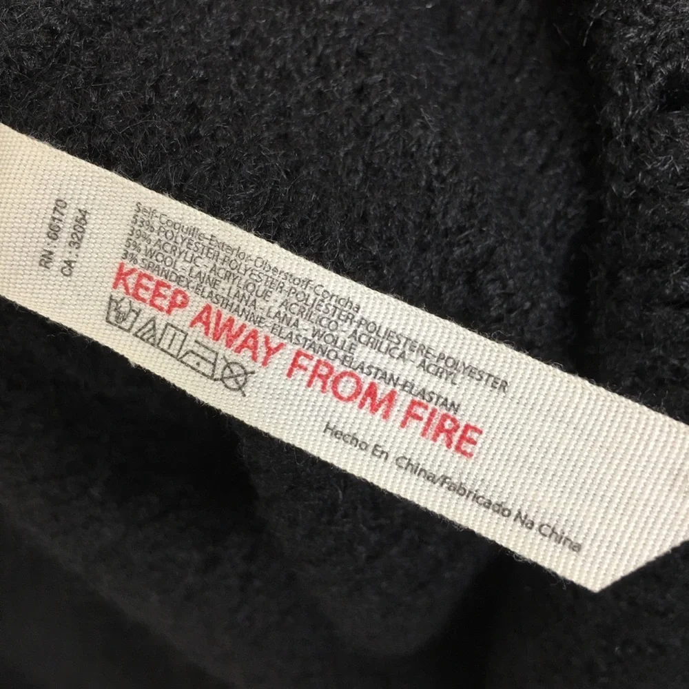 Free People Intimately Free Slouchy Oversized Sweater V-neck Black Wool Blend